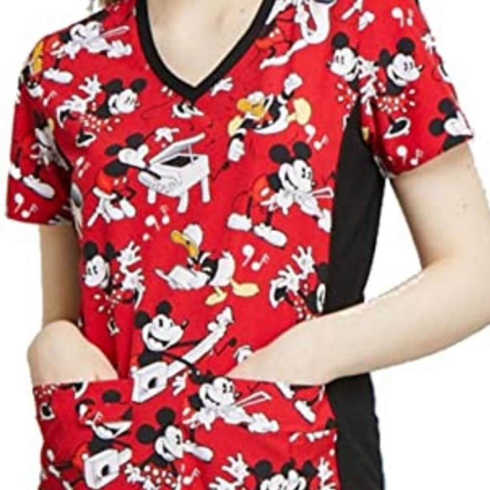 Mickey Mouse 🎶 Disney XS Scrub Top Mickey, Minnie 🎀 Donald